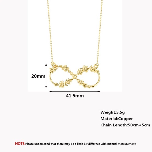 🆕 Floral Infinity Gold Necklace - Picture 4 of 4